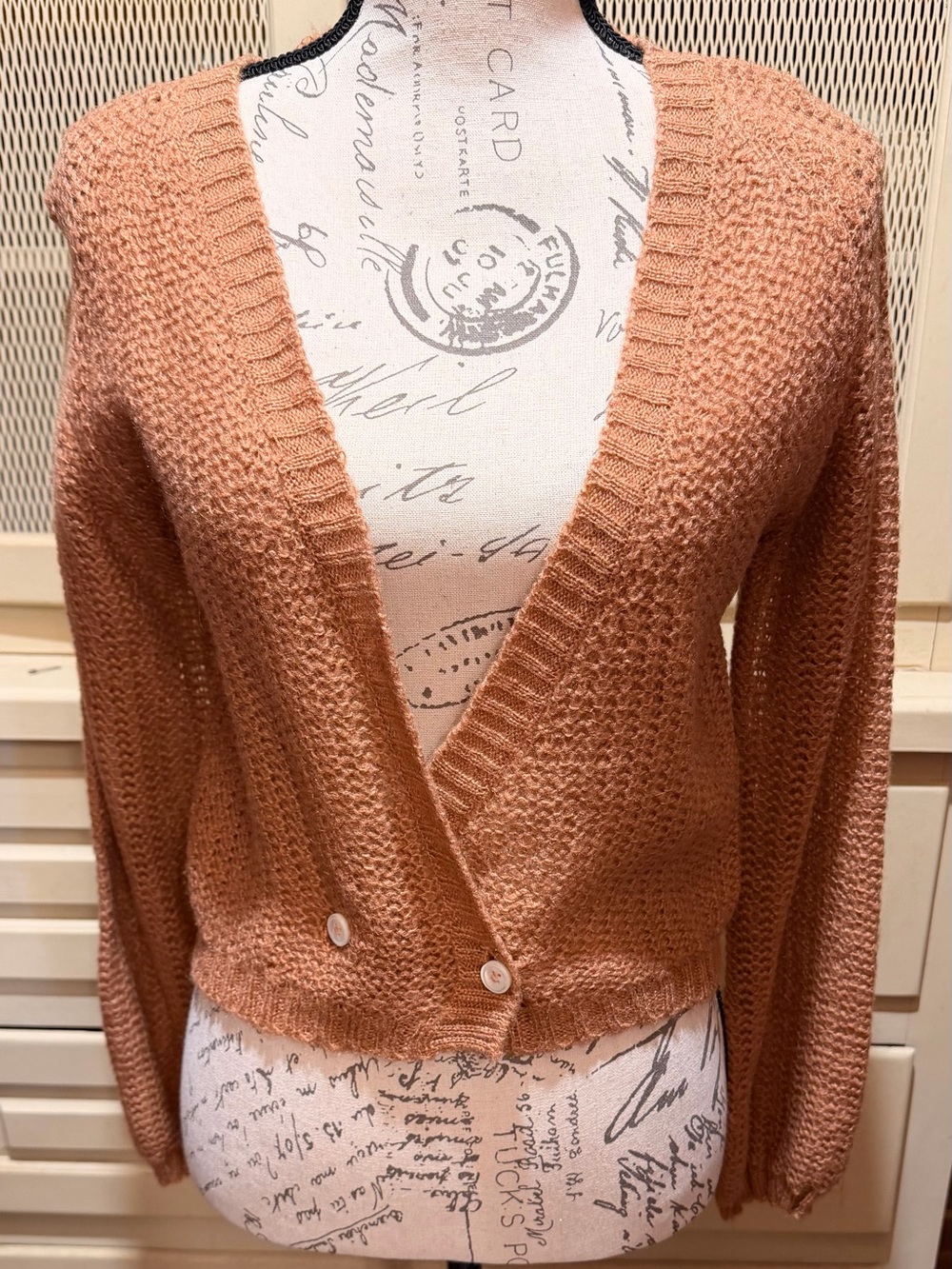 Vintage Liz Claiborne Neiman Marcus Mohair Crop Cardigan Sweater